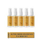 Bursa Şehir Kolonyaları, Altın Limon Kolonyası, 5'Li Mini Set, 45Ml, Sprey