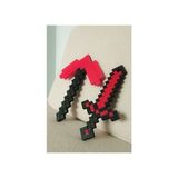 BURSA3DFILAMENT Oyuncak Red Stone Kılıç-Kazma Ikili Set/minecraft Çocuk Oyuncak Ikili Set 25 cm - Kırmızı
