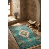bursaipektekstil Parlak Dokulu Kadife Seccade - Eskitme Desen - 01 - Yeşil
