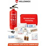Bursan Millenmax Lüx Ilk Yardım Seti - Muayene Uyumlu 2 kg Araç Yangın Tüpü