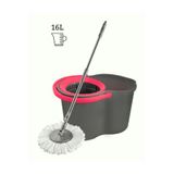 Bursev Lemo Döner Başlıklı | Mikrofiber | 16 Lt Vilada Temizlik Seti | Kovası Siyah - Kırmızı
