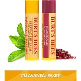 Burt's Bees Dudak Bakım Kremi Seti 2'li Avantaj Paketi Nar Aromalı ve Balm Kremi Özellikleriyle