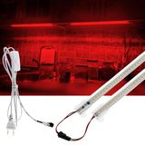 Burul 1 Metre Şeffaf Led Şerit 220V Aydınlatma, Fişli ve Butonlu, Eklenebilir, Çubuk Bar Led, Mutfak Tezgah Led Işık, Dolap ve Masa Ledleri, TV Arkası Led, Yüksek Lümen, 2/3/4/5/6 Adet Set (4, Kırmızı)