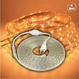 Burul 10 Metre Amber Hortum Şerit LED Dış Ortam Aydınlatma 220V Fişli