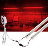 Burul 50 Cm Şeffaf Led Şerit 220V Aydınlatma, Fişli ve Butonlu, Eklenebilir, Çubuk Bar Led, Mutfak Tezgah Led Işık, Dolap ve Masa Ledleri, TV Arkası Led, Yüksek Lümen, 2/3/4/5/6 Adet Set (4, Kırmızı)