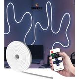 Burul Neon Led Işık Beyaz Kumandalı Dimmer Şerit Led Seti 5 Metre
