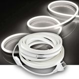 Burul Neon Led Işık Esnek Şerit Led Aydınlatma 220v Fişli, Dekoratif Işıklandırma, İç Mekan ve Dış Mekan, Metre ve Renk Seçenekli, 8x16 mm, Metrede 120 Adet Ledli (Beyaz, 10 Metre)