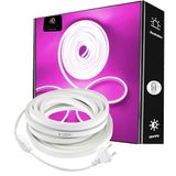 Burul Neon Led Işık Esnek Şerit Led Aydınlatma 220v Fişli, Dekoratif Işıklandırma, İç Mekan ve Dış Mekan, Metre ve Renk Seçenekli, 8x16 mm, Metrede 120 Adet Ledli (Pembe, 5 Metre)