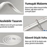 Burul Neon Led Şerit Işık 5 Metre Dimmer Buton Dekoratif Ambiyans Aydınlatma - Mavi