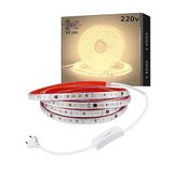 Burul Sb-6508 LED Şerit, Beyaz ve Gün Işığı Şerit Led Işık 120 Led, Silikonlu 10 Cm Kesilebilir, Aç Kapat Butonlu Fişli, Tak Çalıştır Gizli Tavan Işık Bandı Mutfak Tezgah (Gün Işığı, 40 Metre)