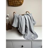 Bürümcük 2 Katlı Müslin Fırfırlı Örtü Bebek Battaniyesi %100 Organik Pamuk 110X110 cm - Gri - 110 x 110 cm