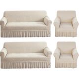 Bürümcük Koltuk ,kanepe , Çekyat Örtüsü, Lastikli Koltuk Kılıfı 3311TAKIM - 180 x 230 cm - Natural