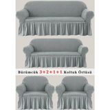 Bürümcük Koltuk Örtüsü, Kanepe, Çekyat Örtüsü, Koltuk Kılıfı 3 2 1 1 Takım - 180 x 230 cm - Gri