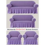 Bürümcük Koltuk Örtüsü, Kanepe, Çekyat Örtüsü, Koltuk Kılıfı 3 2 1 1 Takım - 180 x 230 cm - Lila