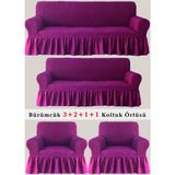 Bürümcük Koltuk Örtüsü, Kanepe, Çekyat Örtüsü, Koltuk Kılıfı 3 2 1 1 Takım - 180 x 230 cm - Mor