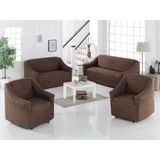Bürümcük Kumaş 3-2-1-1 Koltuk Örtüsü (Boydan) - 180 x 230 cm - Koyu Kahverengi