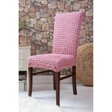 Bürümcük Kumaş, Esnek Sandalye Kılıfı. 6 Adet Lastikli, Yıkanabilir, Standart Sandalye Örtüsü. - 45 x 45 cm - Pudra