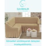 Bürümcük L Köşe Koltuk, Kanepe Örtüsü, Koltuk Kılıfı, Lastikli, Etekli, Toplam Uzunluk 350CM