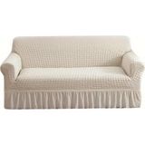 Bürümcük Lastikli Kanepe Örtüsü Likralı Koltuk Örtüsü Tek 3lü - 180 x 230 cm - Natural
