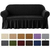 Bürümcük Lastikli Kanepe Örtüsü Likralı Koltuk Örtüsü Tek 3lü - 180 x 230 cm - Siyah