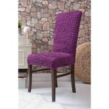 Bürümcük Pamuklu Eteksiz Lastikli Sandalye Örtüsü (6'lı) - 35 x 55 cm - Mor