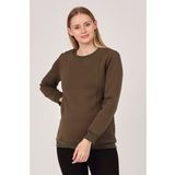 Busa Haki Termal Emzirme Detaylı Hamile Sweatshirt