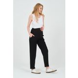 BUSA Hamile Esnek Karın Bantlı Beli Ayarlanabilir Mom Fit Gabardin Pantolon Siyah