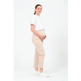 BUSA Hamile Esnek Karın Bantlı Beli Ayarlanabilir Mom Fit Kanvas Pantolon BEJ