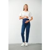 BUSA Hamile Esnek Karın Bantlı Beli Ayarlanabilir Mom Fit Pantolon LACİVERT