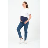 BUSA Hamile Esnek Karın Bantlı Beli Ayarlanabilir Mom Fit Pantolon MAVİ