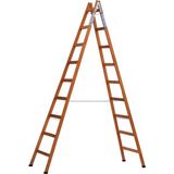 Buse 9 Basamaklı A Tipi Katlanır Gürgen Ahşap Merdiven 290CM - Kahverengi