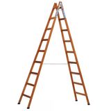 Buse 9 Basamaklı A Tipi Katlanır Gürgen Ahşap Merdiven 290Cm