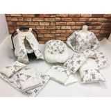 Buse Baby Home Krem Çok Amaçlı Babynest 15'li Set, Poplin Kumaş, Nefes Alabilen, 100% Pamuklu - Krem Rengi
