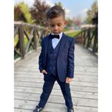 Buse & Eylül Bebe Lacivert Beş Parça Erkek Çocuk Takım Elbise - 6 Yaş