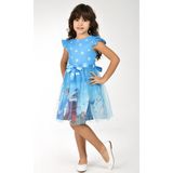 Buse & Eylül Bebe Mavi Elsa Karlar Kraliçesi Kız Çocuk Elbisesi - 4 Yaş