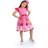 Buse & Eylül Bebe Pembe Barbie Taçlı Kız Çocuk Doğum Günü Parti Elbisesi - 7 Yaş