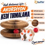 Buse Shopier Akordiyon Karton Kedi Tırmalama Oyuncağı – Mıknatıslı Katlanabilir Etkileşimli Kedi Oyuncağı,pençe Tahtası