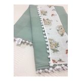 BUSEBABYHOME Muslin Kumaş ,Pikeli ve Ponponlu , %100 Pamuklu Çok Amaçlı Bebek Battaniyesi