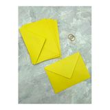 Busedesign 50 Adet Renkli Davetiye Kartpostal Mektup Zarfı (13*18 Cm 110Gr.) - Sarı Renk