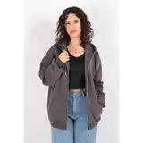 BUSEM Kadın Antrasit Fermuarlı Sweatshirt, S Beden