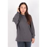 BUSEM Kadın Antrasit Sweatshirt, Bisiklet Yaka, Oversize, S-M