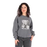BUSEM Kadın Antrasit Sweatshirt, Bisiklet Yaka, Uzun Kol, Oversize, L-XL