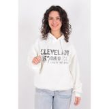 BUSEM Kadın Ekru Kapüşonlu Sweatshirt, S-M