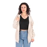 BUSEM Kadın Fermuarlı Sweatshirt, Taş, M Beden