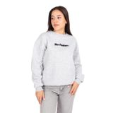 BUSEM Kadın Gri Melanj Sweatshirt, Bisiklet Yaka, Uzun Kol, S-M