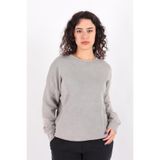 BUSEM Kadın Gri Sweatshirt, Bisiklet Yaka, Uzun Kol, L-XL