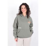 BUSEM Kadın Haki Kapüşonlu Sweatshirt, S-M
