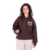 BUSEM Kadın Kapüşonlu Oversize Sweatshirt, Acı Kahve, M-L