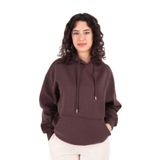 BUSEM Kadın Kapüşonlu Sweatshirt, Kahve, M Beden