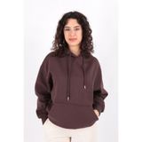 BUSEM Kadın Kapüşonlu Sweatshirt, Kahve, S Beden